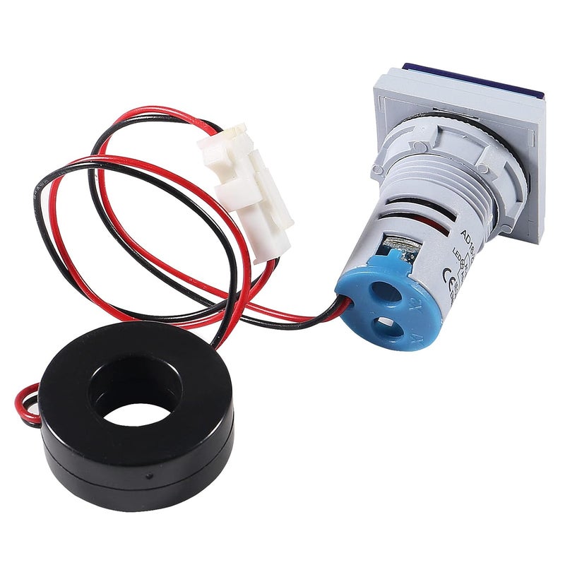 AiTrip 2Pack LED Display Voltmeter, Square Dual Display Voltmeter and Ammeter LED Digital Voltage Gauge AC 60-500V 0-100A Current Meter Indicator Blue - Image 5